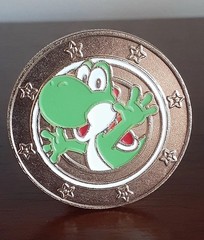 Super Mario Yoshi Token Nintendo Game Token Frankford Candy 1.5″