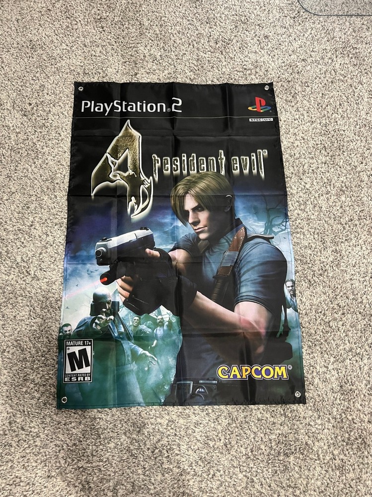 Resident Evil 4 Playstation 2 Custom Wall Flag Banner Tapestry 2 x 3 Ft, PS2