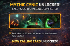Mythic Cynic Dark Ops Calling Card Black Ops 7 Zombies ROUND 50 ALL ASHES RELICS