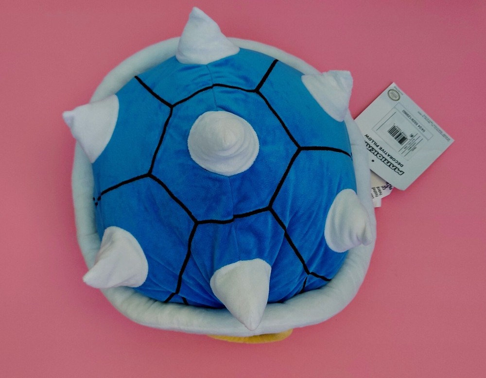 Nintendo Super Mario Kart Decorative Pillow Plush Spiny Blue Shell 14″ 2021