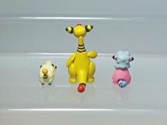 Ampharos Flaaffy Mareep Pokemon Zukan 1/40 Scale Figure Tomy 2009 G03 0.4-1.4in