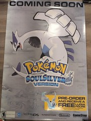 Pokemon Soul Silver GameStop Display Poster Promo NEW Condition