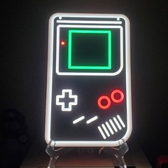 Gameboy neon LED sign w dimmer switch wall or easel display retro game room gift