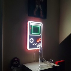 Gameboy neon LED sign w dimmer switch wall or easel display retro game room gift