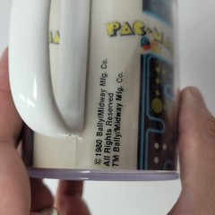 Vintage Pac-Man Lenticular Moving Cup Mug 1980 Bally Midway Thermo Serv Plastic