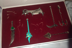 League of Legends Clash of Fates Necklace Pendants Keychains Set 6 Mini Weapons