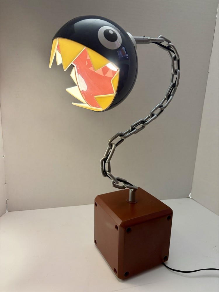 Super Mario Bros Chain Chomp Lamp Light Game Room Collectible Rare READ PLEASE!