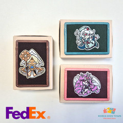 Cookie Run Cookie Handmade Leather Embroidered Card Wallet Shadow Milk