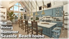 SUMMER SEASIDE BEACH HOME BLOXBURG.CHECK DESCRIP.FAST BUILDER AFFORDABLE PRICE