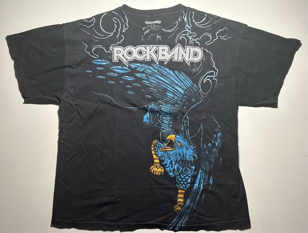 Rockband 2008 Official Video Game Vintage Shirt AOP Size XL Y2K