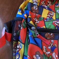 Super Mario Bros Nintendo Bioworld Backpack Mario Yoshi Toad Peach Print Bag