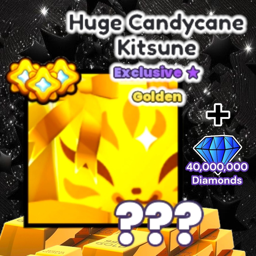 Golden HUGE Candycane Kitsune + 40 Million Diamonds. PS99