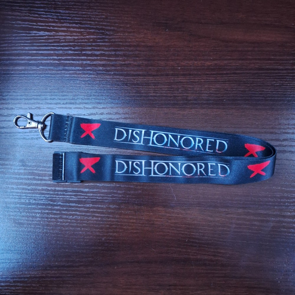 Dishonored Rat Plague Logo Lanyard GameStop Promo Swivel Trigger Clip