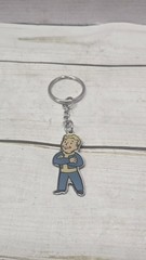 Fallout 4 Vault Boy Keychain Video Game Character Metal Enamel Keyring