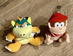 BD&A Nintendo 64 Bowser & Diddy Kong 3” Plush Beanbag Clip On Keychain 1997