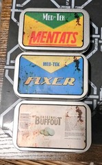 Fallout Inspired Mentats, Fixer & Buffout 3 Tin BUNDLE Clean(empty) *Handmade*