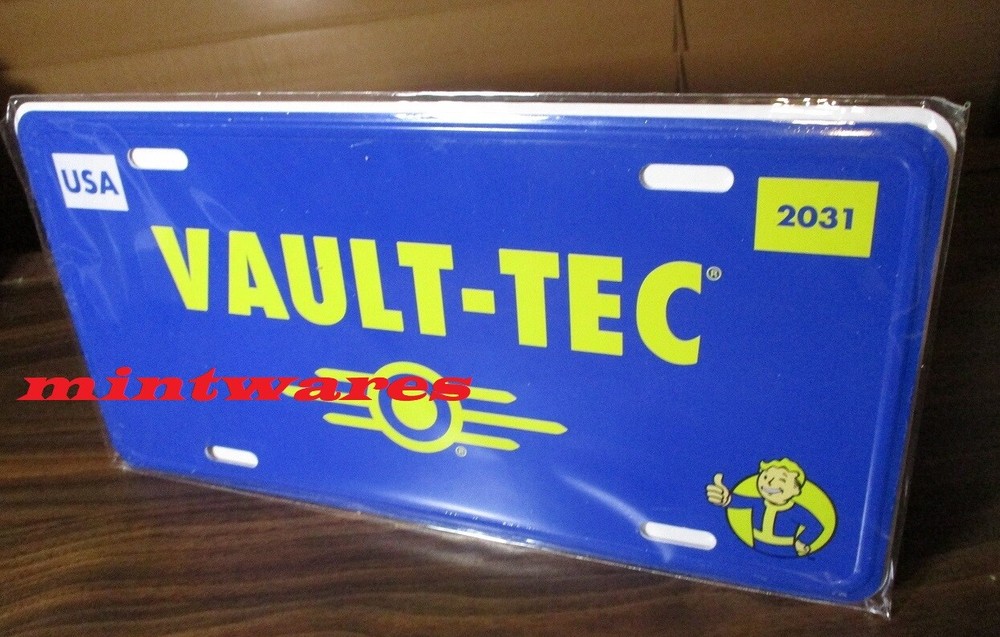Fallout 3 4 76 New Vegas Vault-Tec Aluminum License Plate Sold Out Bethesda NEW