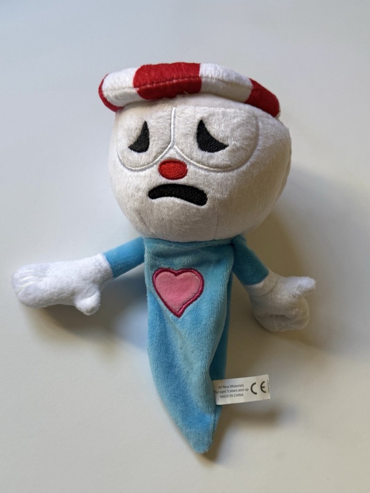 Cuphead Ghost Plush 2017 Original 10” Plush Blue and White Soft Videogame