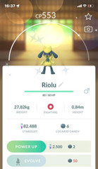 Shiny Riolu – Trade 20kstardust – Registered shiny Riolu already require