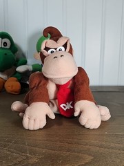 Vintage Nintendo 64 Luigi, Yoshi & Donkey Kong Beanbag Plush (BD&A, 1997)