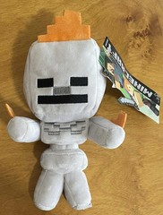 JINX Minecraft Happy Explorer Skeleton On Fire 7″ Plush Stuffed Toy NEW w/ TAG