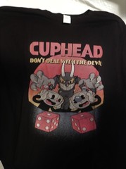 New Genuine Cuphead and Mugman Don’t Deal Snake Eyes T-Shirt Men’s Size Large