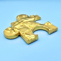 Banjo-Kazooie Jiggy Jigsaw Piece 24k Gold-Plated Figure + Stand Official Rare