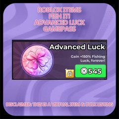 Fish It! Advanced Luck | Gamepass | Fast Delivery | Roblox Items