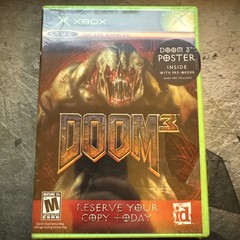SEALED EXTREMELY RARE Xbox Doom 3 Gateway to Hell Pre-order Game Poster w/ Box