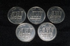 Lot of 5 Capcom Plaza Silver Arcade Token Street Fighter Ryu Rare Promo