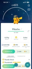 Pokémon Go – Shiny Pikachu wearing a Team Instinct hat / Mystic / Valor – Trade