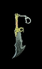 Kratos God Of War Blades Of Chaos Sword Ragnarok Metal Keychain 5” NEW