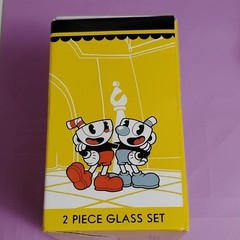 Cuphead 2 Piece Glass Set Cuphead Mugman Video Game Merchandise