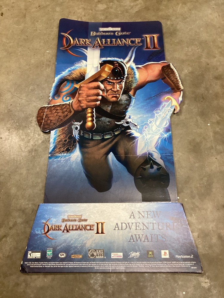 Baldur’s Gate Dark Alliance 2 RARE full size huge game store standee poster