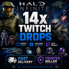 Halo Infinite Twitch Drops – Armor + Spartan IDs + Weapons – 14 ITEMS