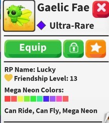 Mega Neon Gaelic Fae Super Fast Delivery Adopt Today