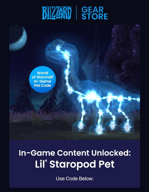 World of Warcraft WoW Lil’ Staropod Pet Code ONLY Limited Edition IN STOCK