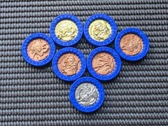 Vintage Capcom Vampire Hunter Darkstalkers Coins LOT 7 Rare Arcade Sega Saturn