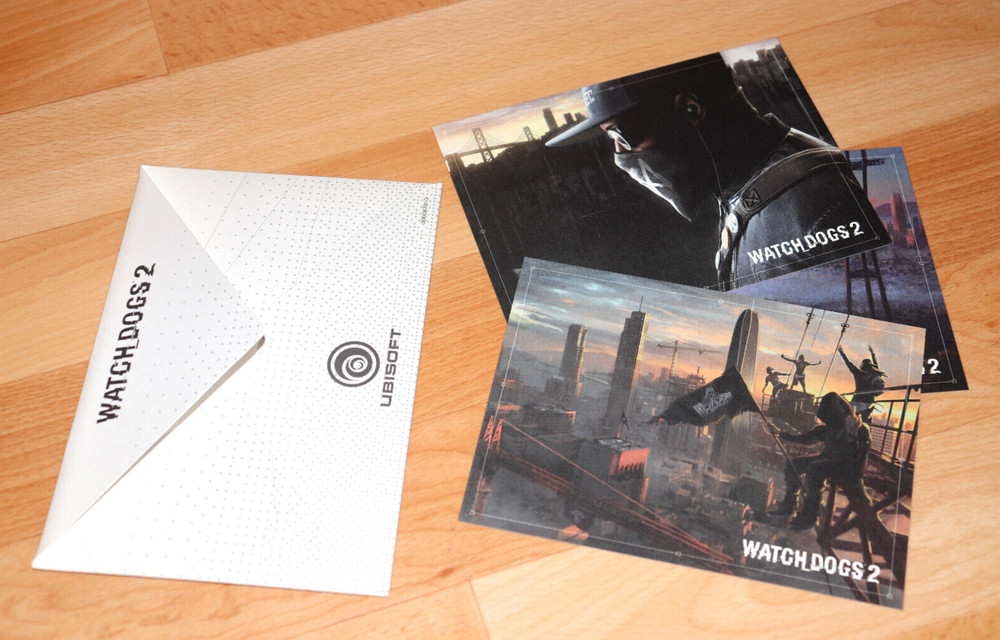 Watch Dogs 2 Ubisoft PS4 Xbox One Card Set / Artwork / Art card / Envelope