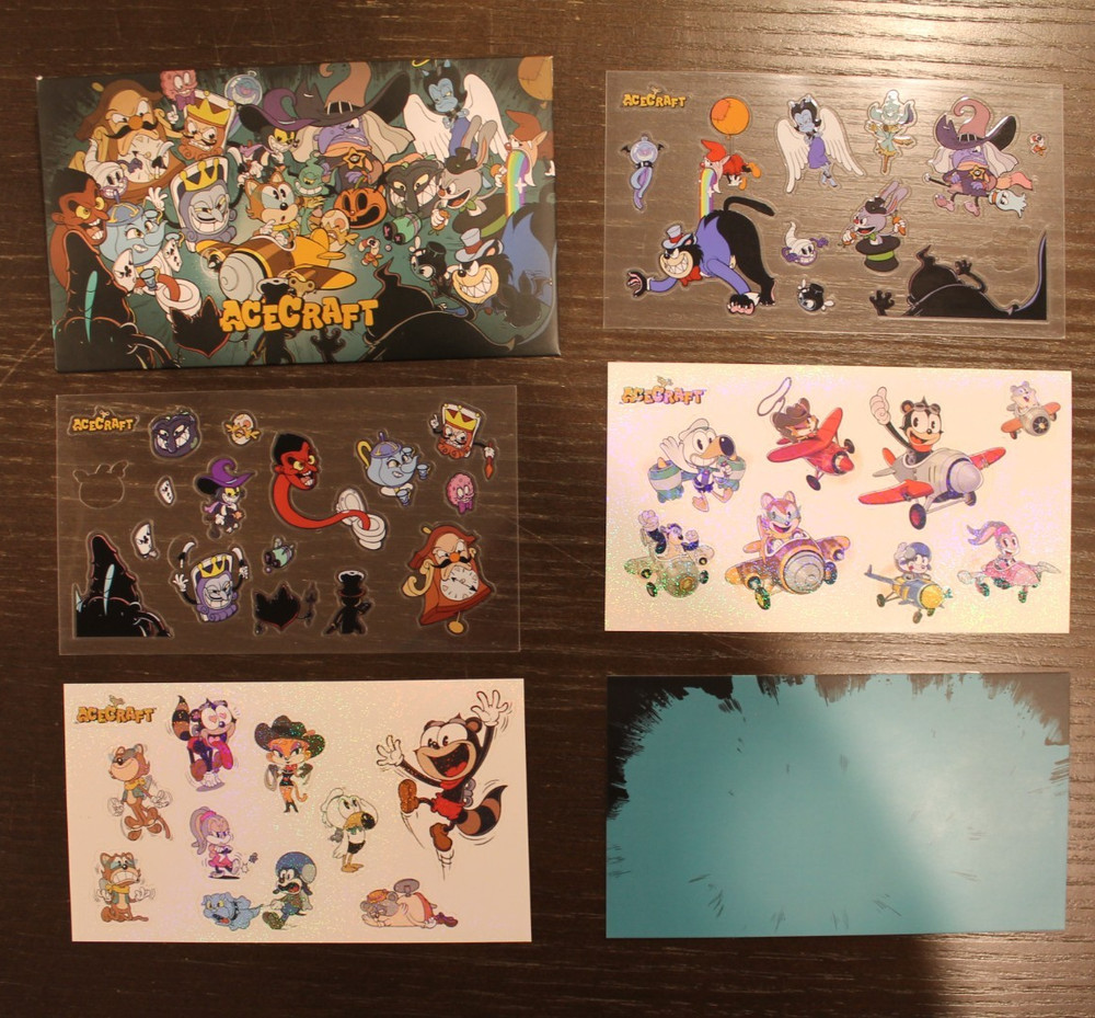 Acecraft Cuphead-inspired Bullet Hell PAX 2025 Sticker set 4 sheets