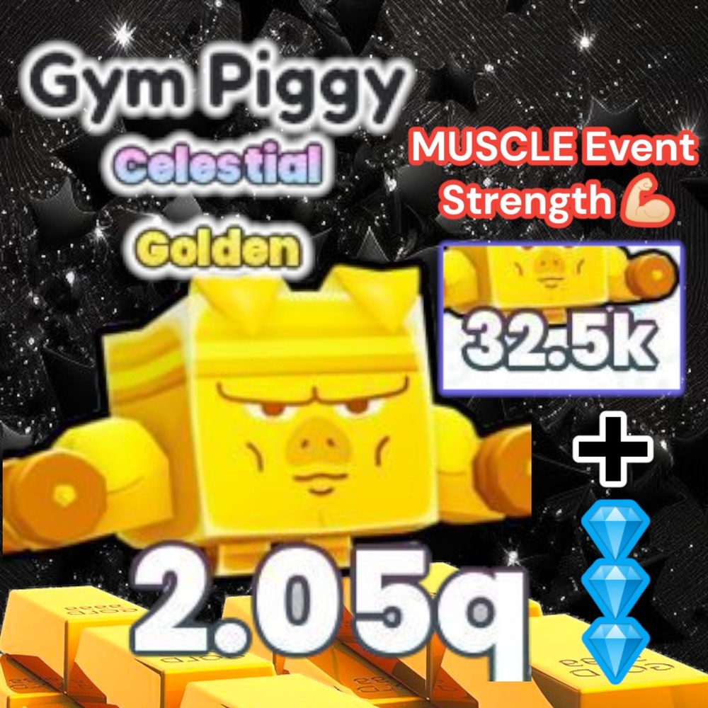 Golden Gym Piggy + 5 Million Diamonds. PS99. Muscle Event