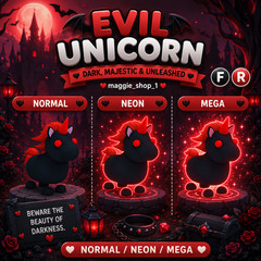 Evil Unicorn FR Normal/Neon /Mega ✨ Adopt From Me Today ✨ Top Picks