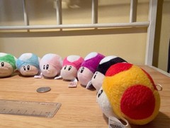 2” Nintendo Mushroom Plush/Keychain Collection Set of 10 OFFICIALLY LICENSED