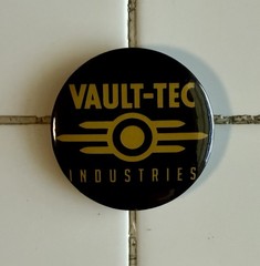 FALLOUT VAULT-TEC METAL PIN BUTTON (Black) Game Memorabilia-Prop-Replica