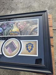 RARE WoW Battle for Azeroth Blizzard Flag Relic Framed 23×19 w/COA