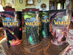 Limited Edition World of Warcraft Plastic 32 ounce Cups Set of 4 AM/PM Collector