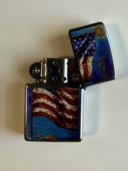 FALLOUT VAULT-TEC FLIP LIGHTER (Vault-Tec Blue) Comes In Tin Gift Case