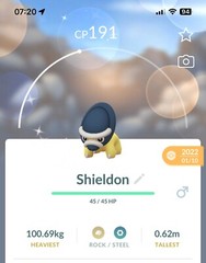Shiny Shieldon – TRADE 20kstardust – Registered shiny Shieldon already require