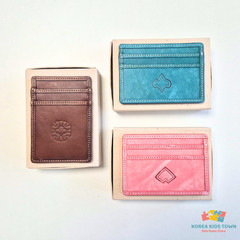 Cookie Run Cookie Handmade Leather Embroidered Card Wallet Shadow Milk