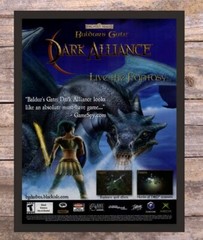 Baldurs Gate Dark Alliance Framed PS2 Xbox Video Game Art 2002 Vintage Print Ad